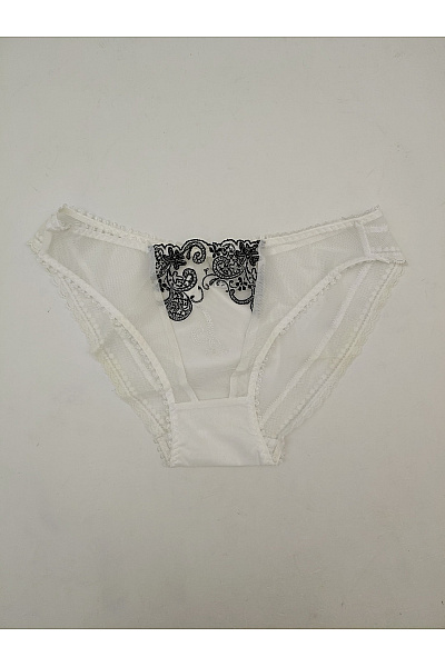 Kamea lingerie Bílé krajkové kalhotky s černou výšivkou luxusní Velikost EU 38 | kamea lingerie | obrázek 2
