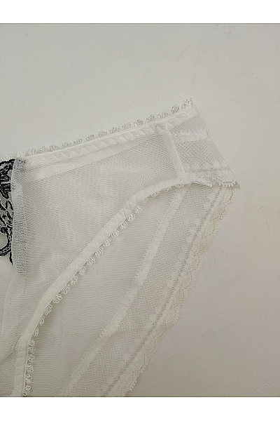 Kamea lingerie Bílé krajkové kalhotky s černou výšivkou luxusní Velikost EU 38 | kamea lingerie | obrázek 3