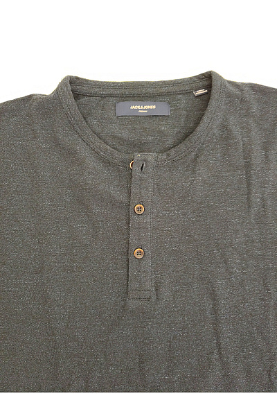 JACK & JONES Pánské bavlněné tričko s dlouhým rukávem a knoflíky henley černé Vel. EU L | JACK & JONES | obrázek 4