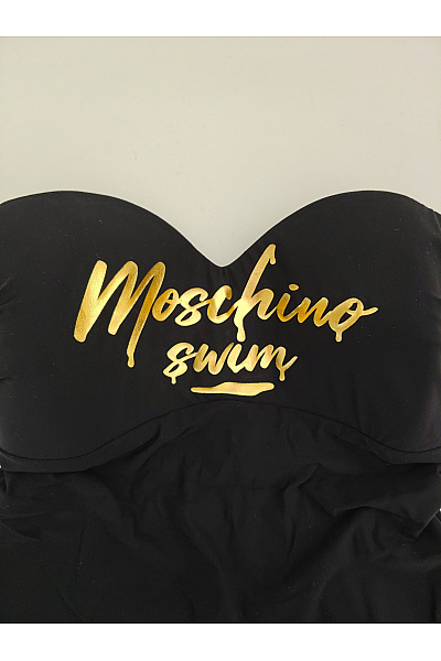 MOSCHINO Černé jednodílné plavky bez ramínek vyztužené Velikost EU 75 | MOSCHINO | obrázek 3