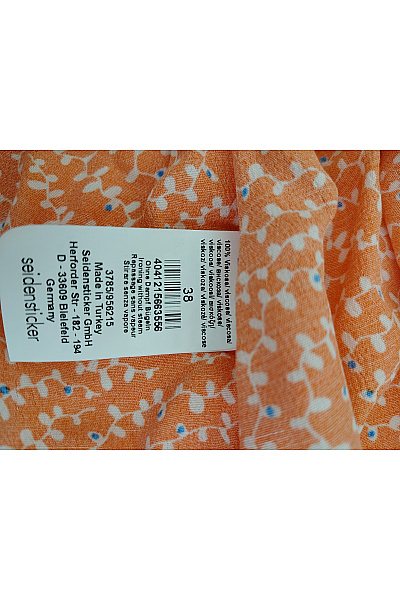 Seidensticker Oranžová vzorovaná halenka se stojáčkem a 3/4 rukávem Vel. DE 38 | Seidensticker | obrázek 7