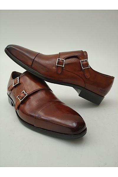 Melvin&Hamilton Pánské kožené hnědé polobotky s přezkou elegantní společenské Vel. EU 44 | Melvin&Hamilton | obrázek 4