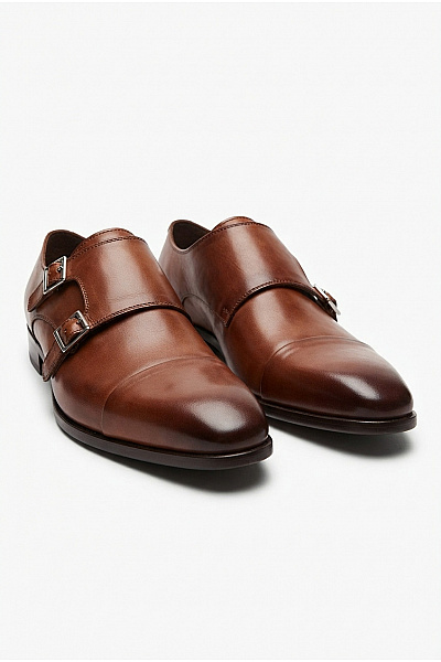 Melvin&Hamilton Pánské Kožené Hnědé Polobotky S Přezkou Elegantní Společenské Vel. EU 44