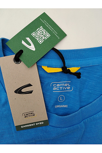Camel active Modré bavlněné pánské tričko s krátkým rukávem a nápisem Velikost L | camel active | obrázek 7