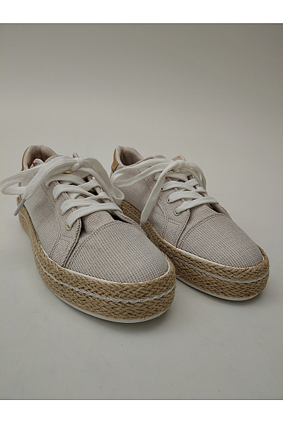 Kimberfeel Béžové dámské espadrilky na platformě šněrovací letní volnočasové Vel. EU 39 | Kimberfeel | obrázek 2