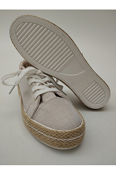 Kimberfeel Béžové dámské espadrilky na platformě šněrovací letní volnočasové Vel. EU 39 | Kimberfeel | obrázek 3