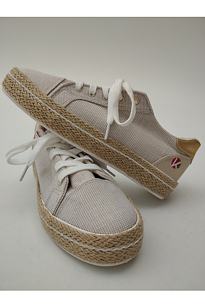 Kimberfeel Béžové dámské espadrilky na platformě šněrovací letní volnočasové Vel. EU 39 | Kimberfeel | obrázek 4