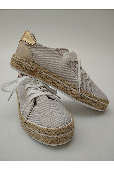 Kimberfeel Béžové dámské espadrilky na platformě šněrovací letní volnočasové Vel. EU 39 | Kimberfeel | obrázek 5
