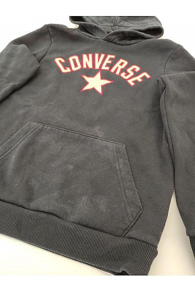 CONVERSE Černá chlapecká mikina s kapucí a potiskem Velikost M | CONVERSE | obrázek 3
