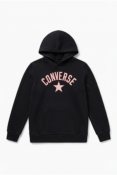 CONVERSE Černá Chlapecká Mikina S Kapucí A Potiskem Velikost M