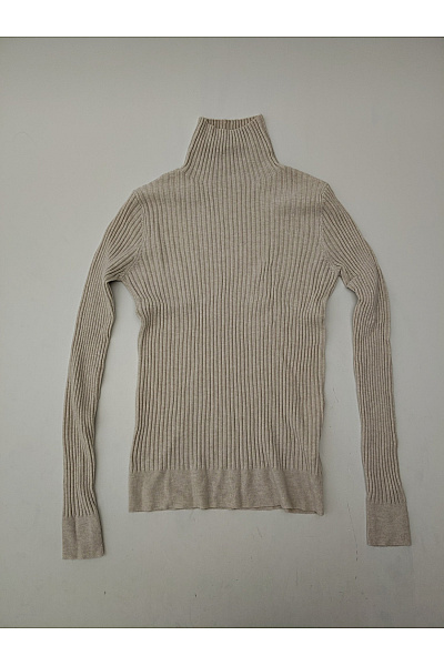 Cashmere Béžový žebrovaný rolák basic Velikost XS | Cashmere | obrázek 2
