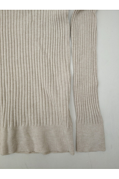 Cashmere Béžový žebrovaný rolák basic Velikost XS | Cashmere | obrázek 3