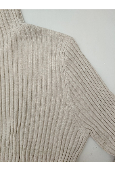 Cashmere Béžový žebrovaný rolák basic Velikost XS | Cashmere | obrázek 5