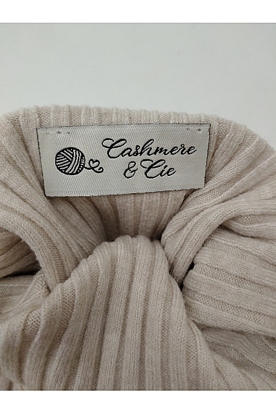 Cashmere Béžový žebrovaný rolák basic Velikost XS | Cashmere | obrázek 7
