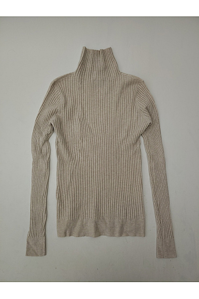 Cashmere Béžový žebrovaný rolák basic Velikost XS | Cashmere | obrázek 8