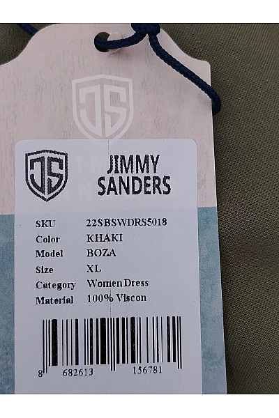 JIMMY SANDERS Khaki letní šaty bez rukávů volné jednoduché Velikost XL | JIMMY SANDERS | obrázek 7
