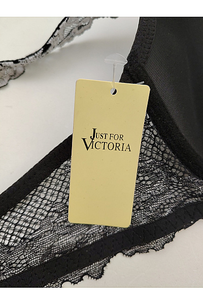 JUST FOR VICTORIA Černobílá krajková push up podprsenka s ozdobnými ramínky Velikost EU 85C | JUST FOR VICTORIA | obrázek 7