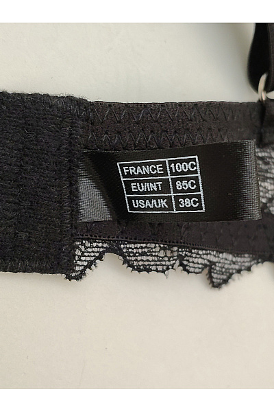 JUST FOR VICTORIA Černobílá krajková push up podprsenka s ozdobnými ramínky Velikost EU 85C | JUST FOR VICTORIA | obrázek 8