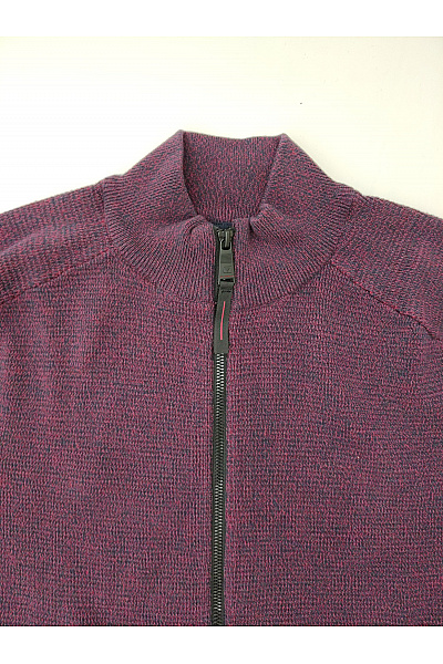 CASA MODA Pánský fialový pletený kardigan na zip se stojáčkem | CASA MODA | obrázek 3