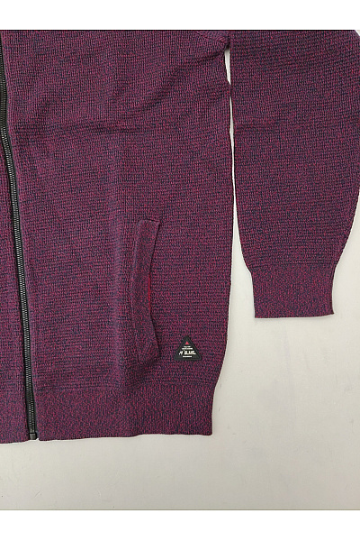 CASA MODA Pánský fialový pletený kardigan na zip se stojáčkem | CASA MODA | obrázek 4
