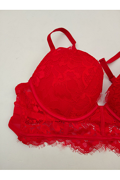La Senza Červená krajková korzetová push up podprsenka | La Senza | obrázek 3