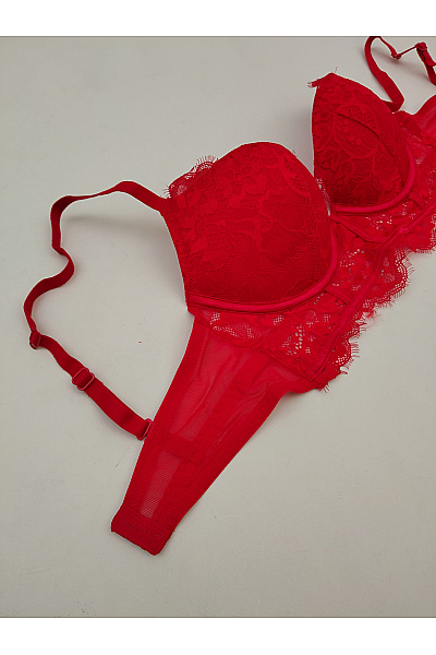 La Senza Červená krajková korzetová push up podprsenka | La Senza | obrázek 7
