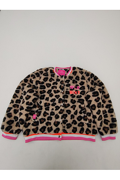 Zwillingsherz Béžová leopardí plyšová bomber bunda Vel. L | Zwillingsherz | obrázek 2
