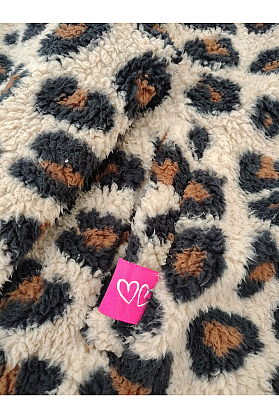 Zwillingsherz Béžová leopardí plyšová bomber bunda Vel. L | Zwillingsherz | obrázek 6
