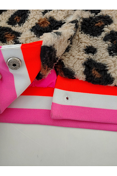 Zwillingsherz Béžová leopardí plyšová bomber bunda Vel. L | Zwillingsherz | obrázek 7