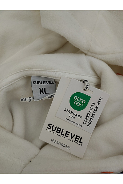 Sublevel Bílá dámská mikina s kapucí a potiskem Velikost XL | Sublevel | obrázek 8