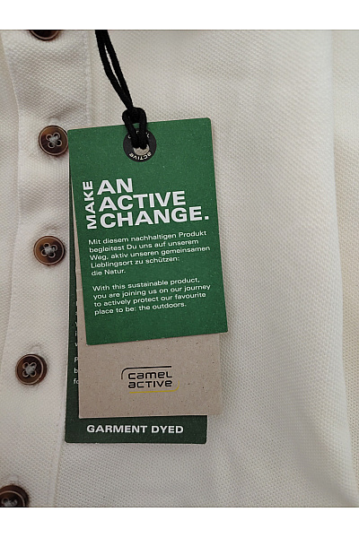 Camel active Bílé bavlněné pánské polo tričko s krátkým rukávem a knoflíky Velikost L | camel active | obrázek 5