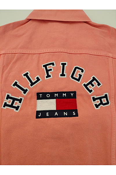 TOMMY HILFIGER Růžová bavlněná džínová bunda krátká jarní Velikost M | TOMMY HILFIGER | obrázek 10