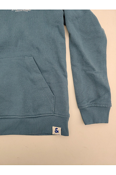 JACK & JONES Chlapecká bavlněná mikina s kapucí modrá | JACK & JONES | obrázek 3