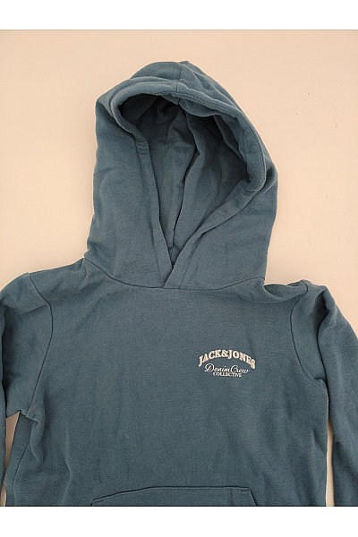 JACK & JONES Chlapecká bavlněná mikina s kapucí modrá | JACK & JONES | obrázek 4