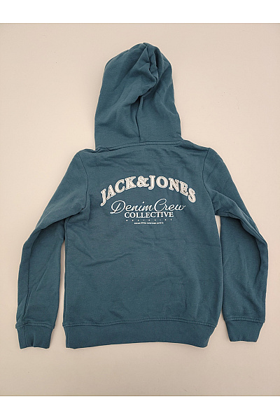 JACK & JONES Chlapecká bavlněná mikina s kapucí modrá | JACK & JONES | obrázek 7