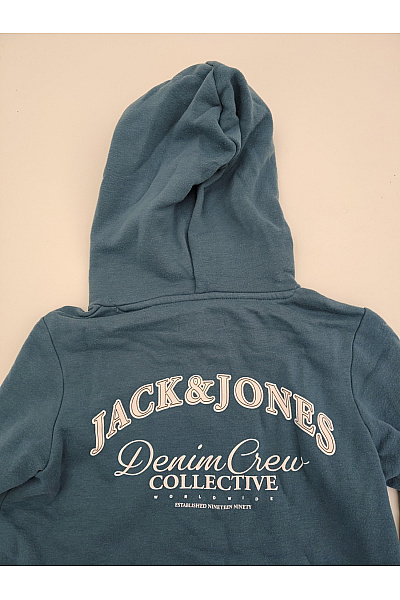 JACK & JONES Chlapecká bavlněná mikina s kapucí modrá | JACK & JONES | obrázek 8
