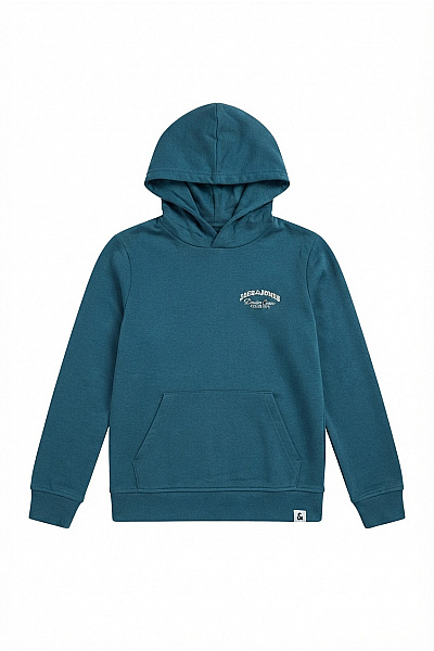 JACK & JONES Chlapecká Bavlněná Mikina S Kapucí Modrá