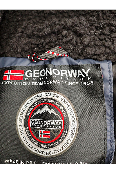 Geonorway Dámská modrá zimní dlouhá prošívaná bunda s kapucí Velikost M | geonorway | obrázek 6