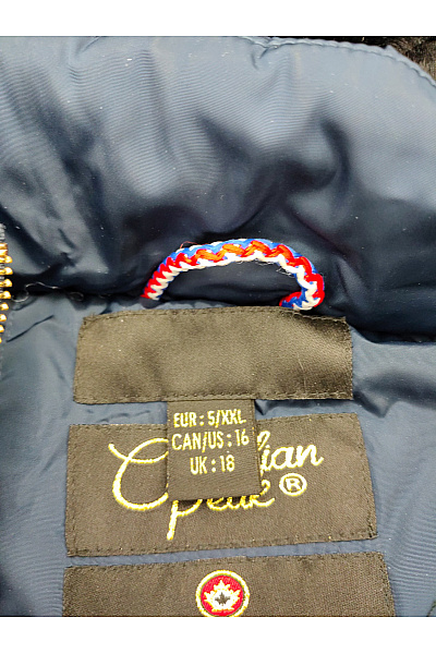 Canadian-peak Modrá prošívaná zimní dlouhá bunda s kapucí a kožešinou Vel. XXL | canadian-peak | obrázek 9