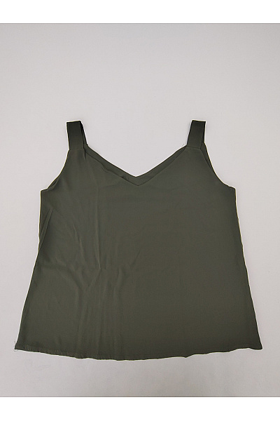 Dámské khaki tílko basic bez rukávů Velikost XXL | Unimoda | obrázek 2