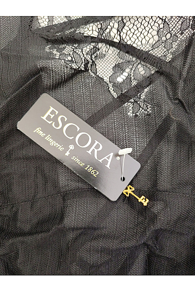 ESCORA Černá luxusní krajková noční košilka Vel. EU 40 | ESCORA | obrázek 5