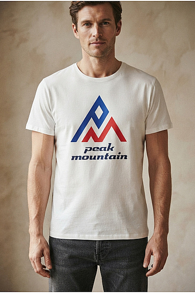 Peak Mountain Bavlněné Pánské Tričko S Krátkým Rukávem A Potiskem Vel. XL