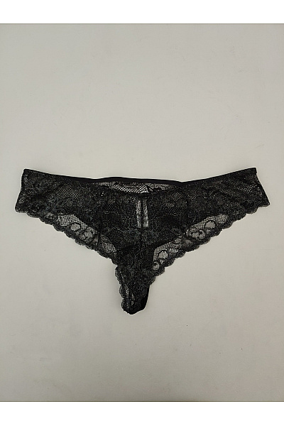 Lasca Černé luxusní krajkové tanga Velikost EU 44/46 | Lasca | obrázek 5