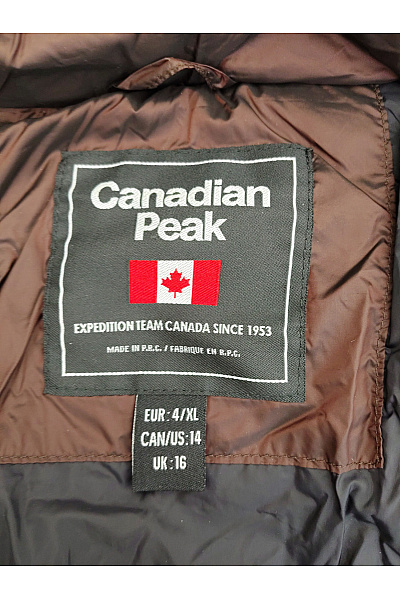 Canadian-peak Hnědá prošívaná zimní dlouhá bunda s kapucí se zipem Vel. EU 4/XL | canadian-peak | obrázek 7