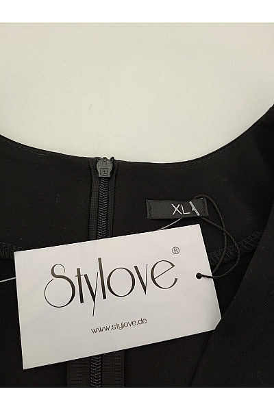 Stylove Černé jednoduché elegantní šaty s dlouhým rukávem Velikost XL | stylove | obrázek 5