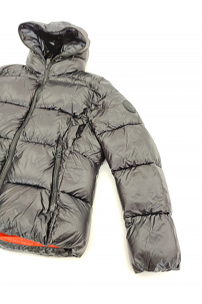 SAVE THE DUCK Černá lesklá prošívaná zimní puffer bunda s kapucí Vel. XXL | SAVE THE DUCK | obrázek 3