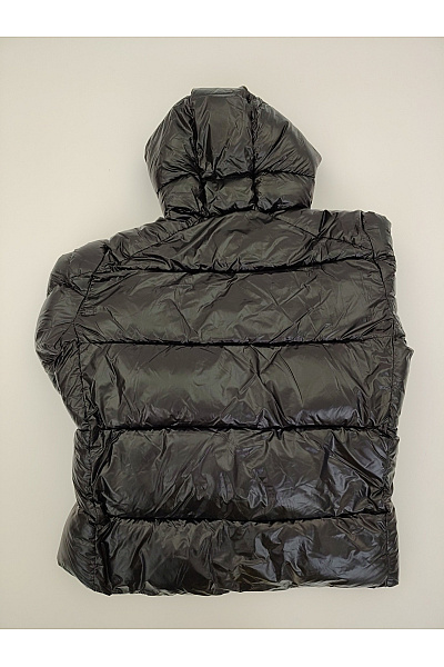 SAVE THE DUCK Černá lesklá prošívaná zimní puffer bunda s kapucí Vel. XXL | SAVE THE DUCK | obrázek 9