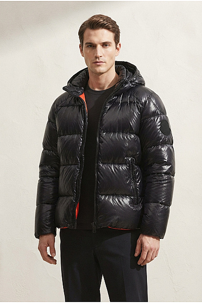 SAVE THE DUCK Černá Lesklá Prošívaná Zimní Puffer Bunda S Kapucí Vel. XXL