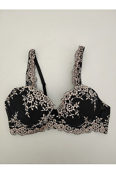 Černá krajková push up podprsenka s ozdobnými ramínky | Unimoda | obrázek 2