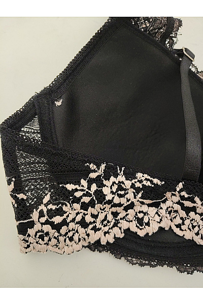 Černá krajková push up podprsenka s ozdobnými ramínky | Unimoda | obrázek 5